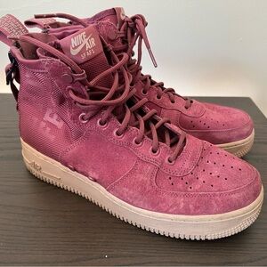 Nike Air SF AF-1 Sneakers in Burgundy and Beige
